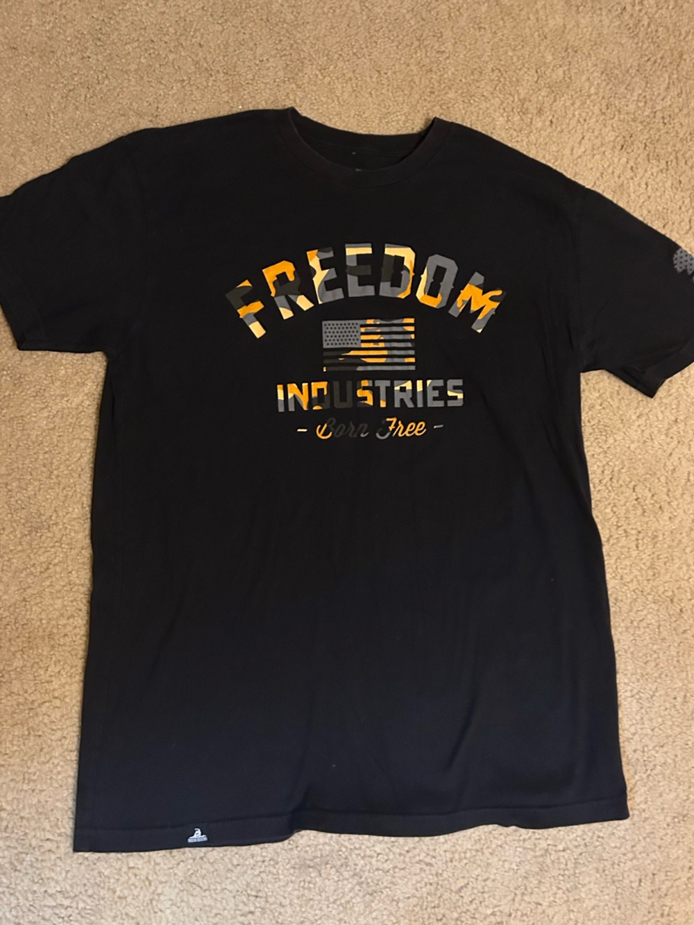 Men's military freedom orange Black camo Graphic Tee